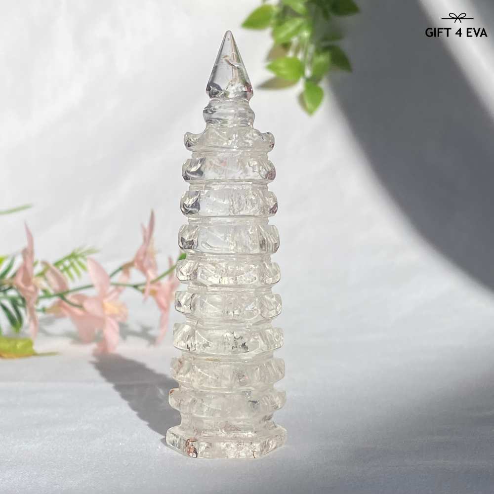 Clear Quartz Wenchang Pagoda Tower