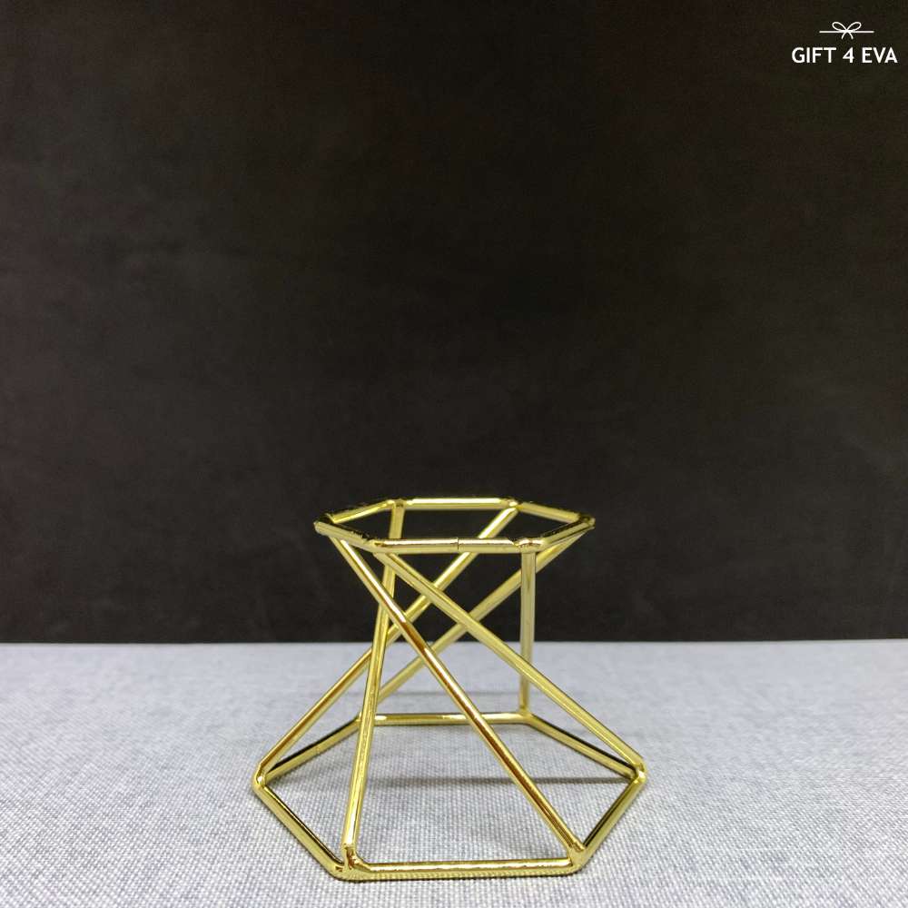 Gold Hexagon Sphere Stand