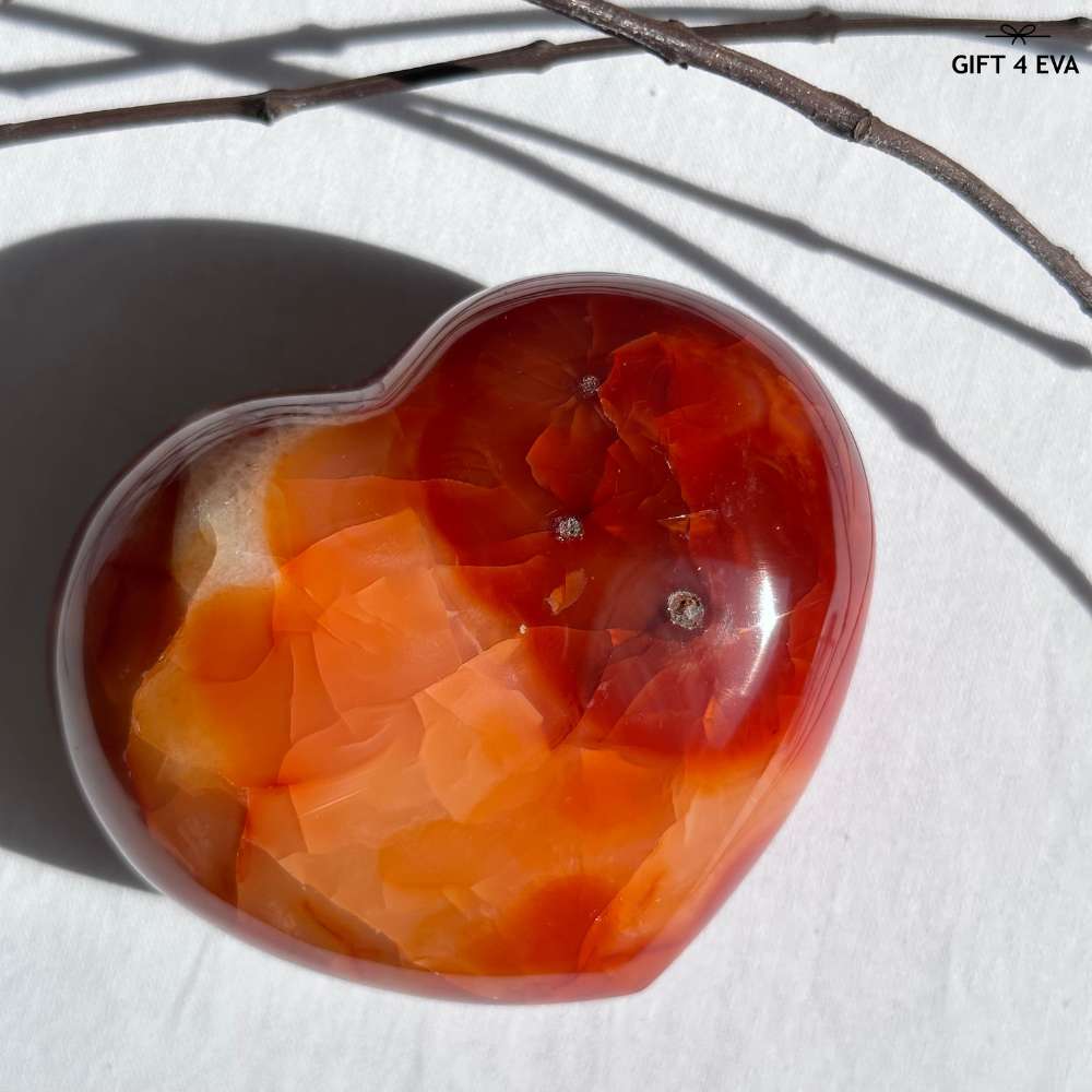 Carnelian Puffy Heart