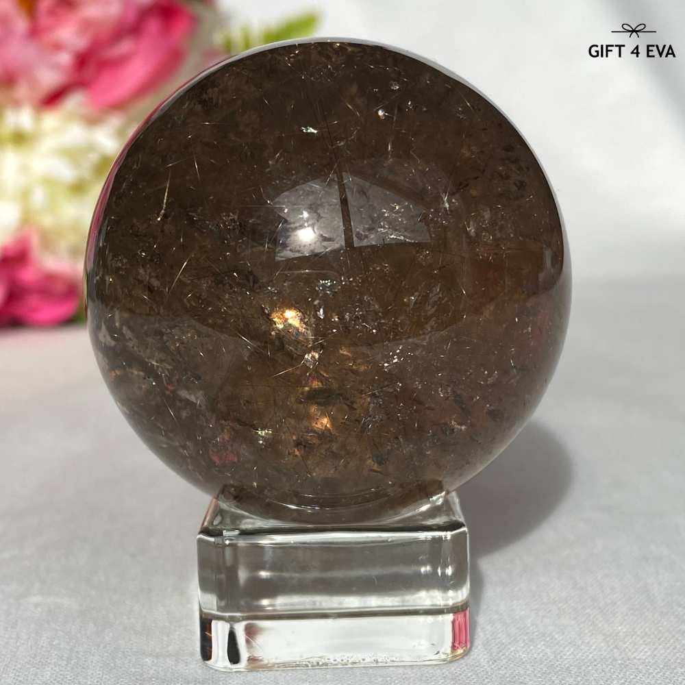 Smoky Rutile Quartz Sphere 51MM