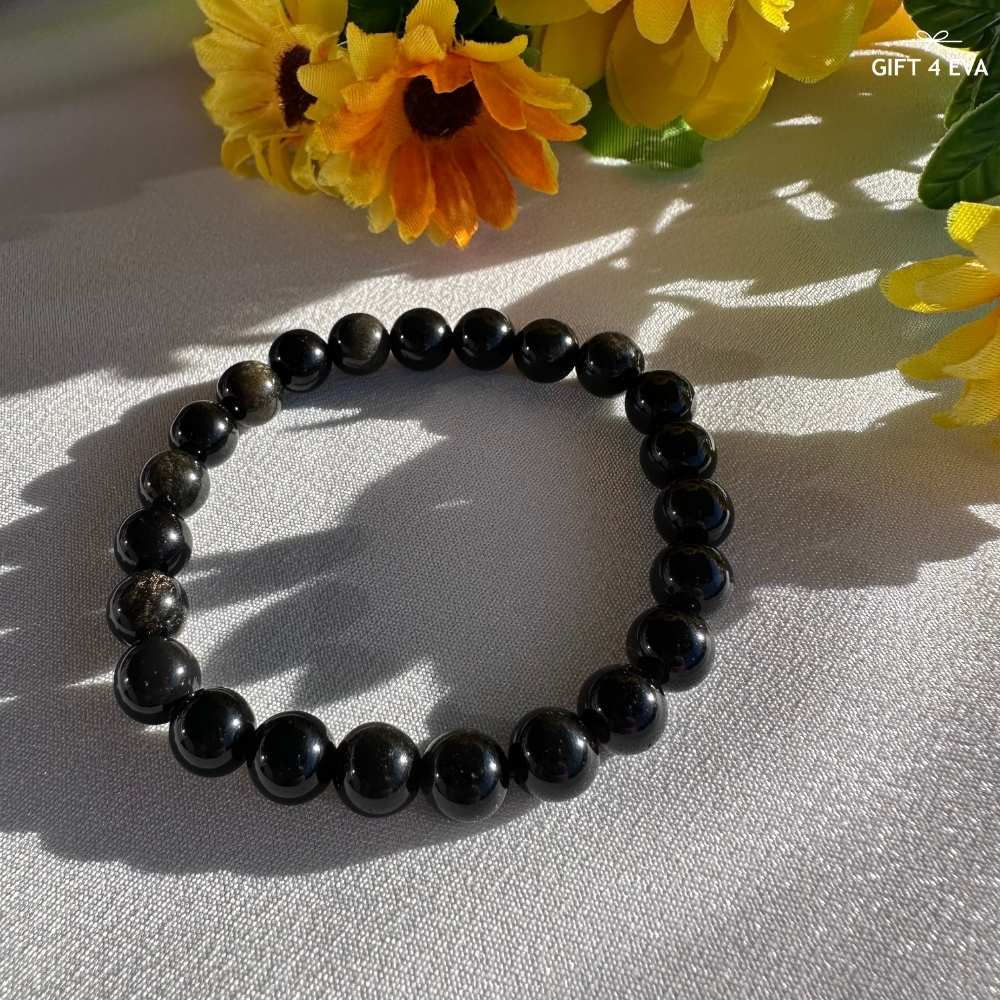 Golden Sheen Obsidian Bracelet