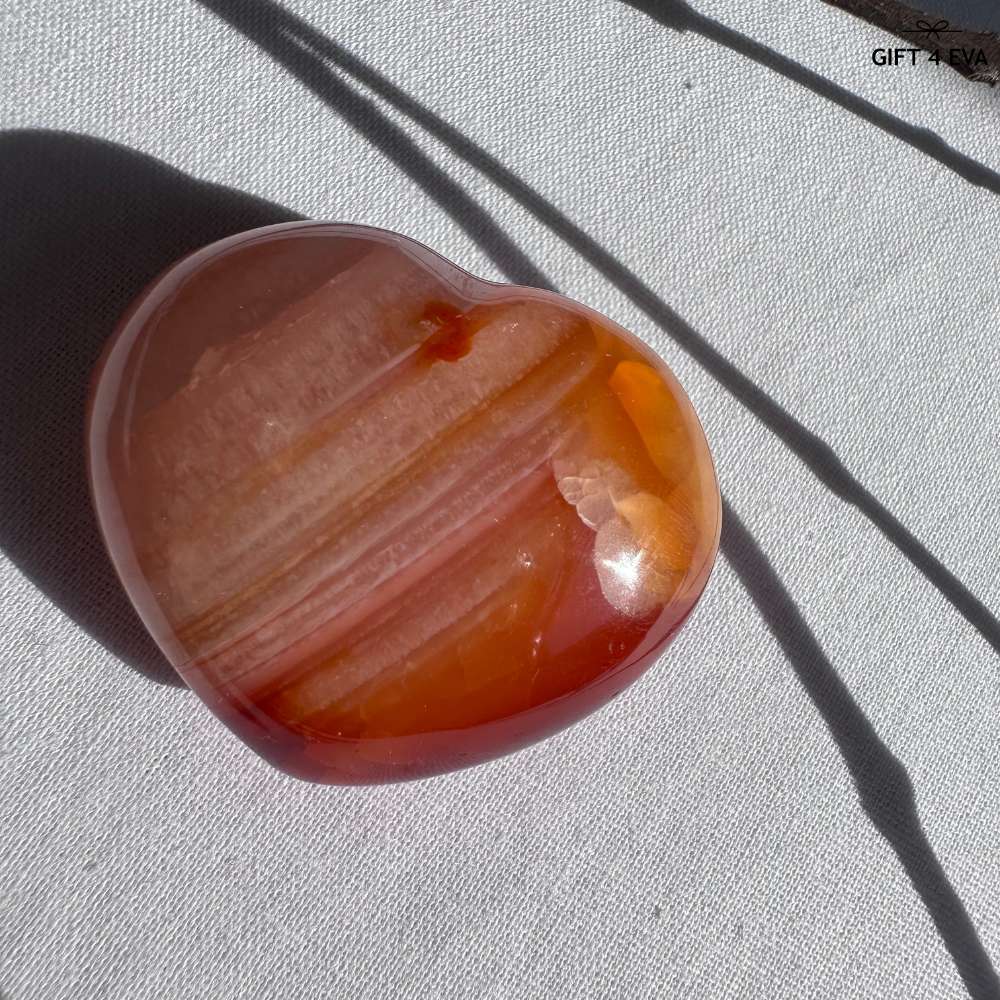 Carnelian Puffy Heart