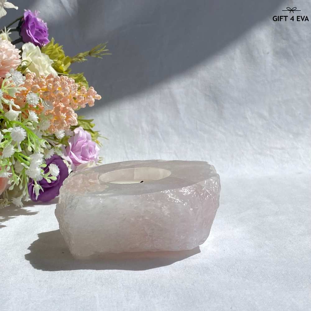 Rose Quartz Tealight Candle Holder 530G