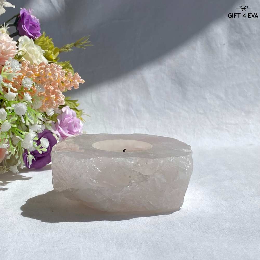 Rose Quartz Tealight Candle Holder 530G