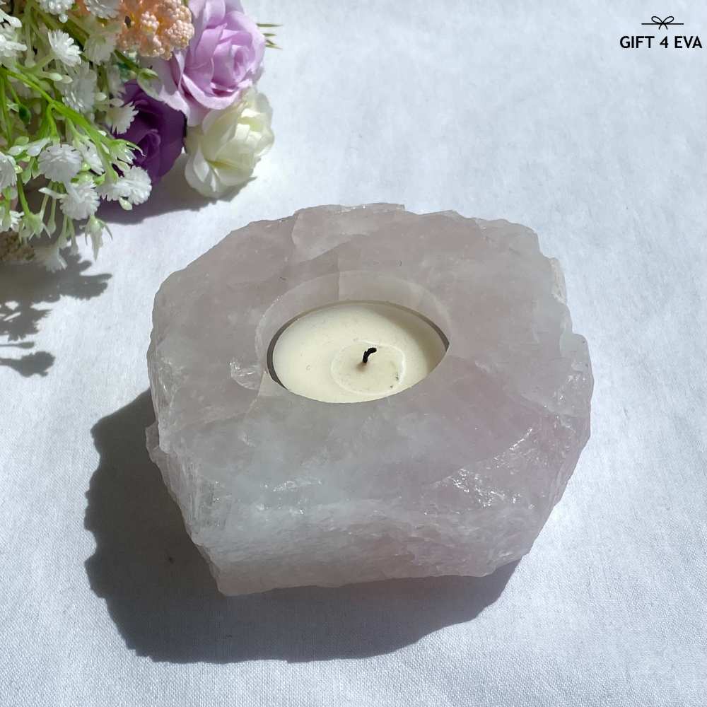 Rose Quartz Tealight Candle Holder 530G