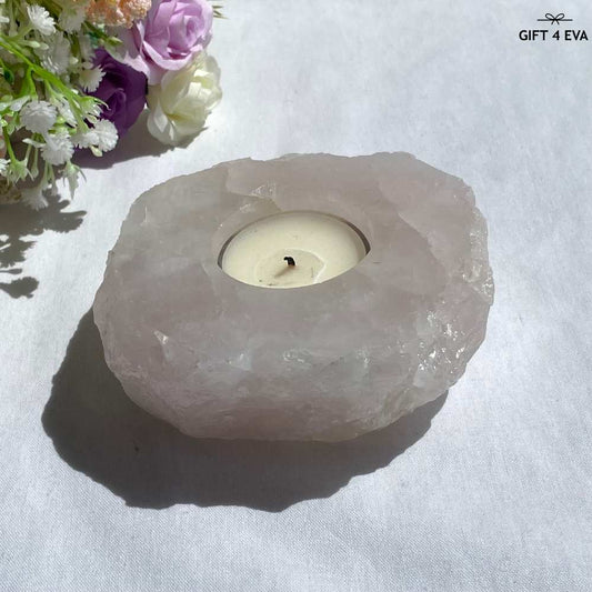 Rose Quartz Tealight Candle Holder 530G