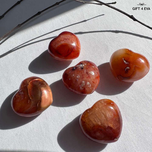 Carnelian Puffy Heart - Assorted