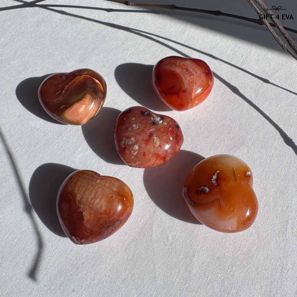 Carnelian Puffy Heart - Assorted