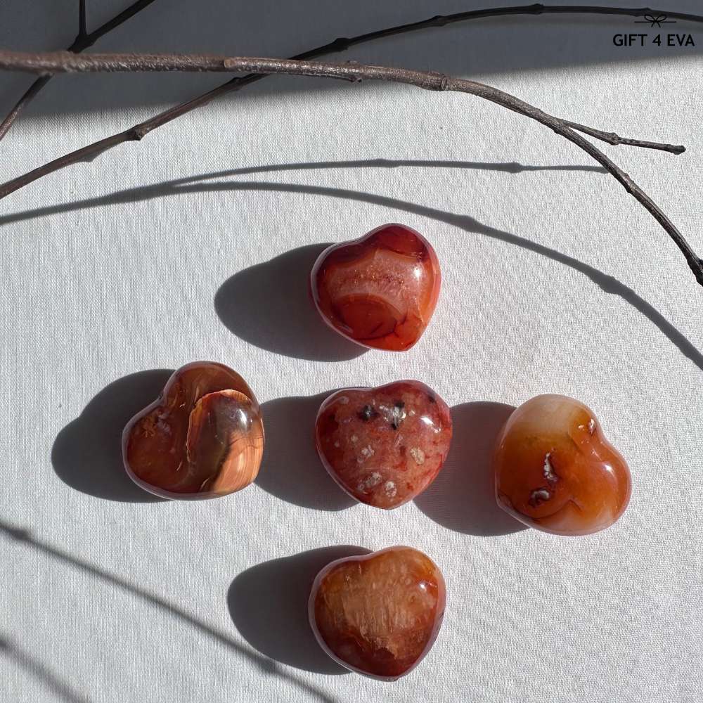 Carnelian Puffy Heart - Assorted