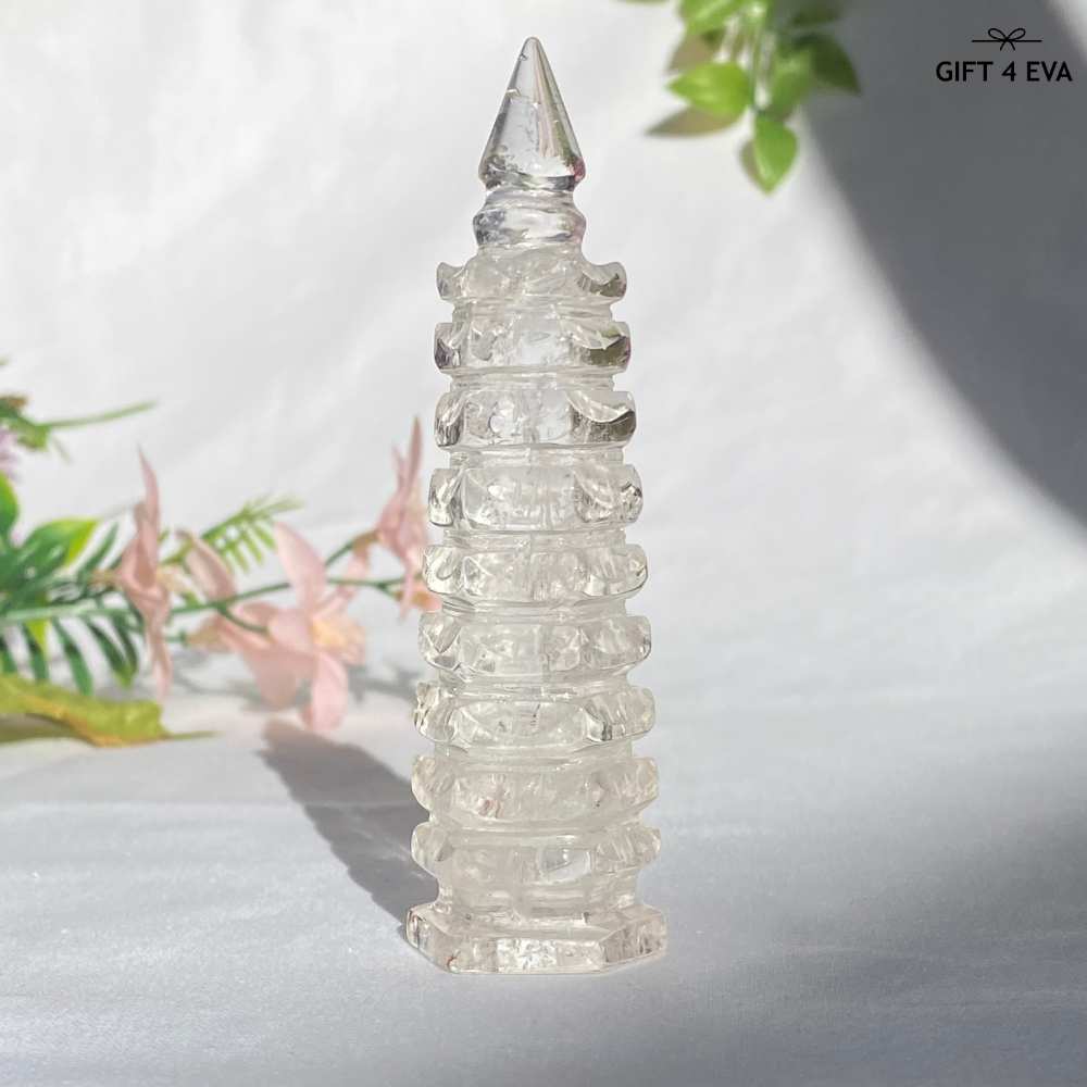 Clear Quartz Wenchang Pagoda Tower