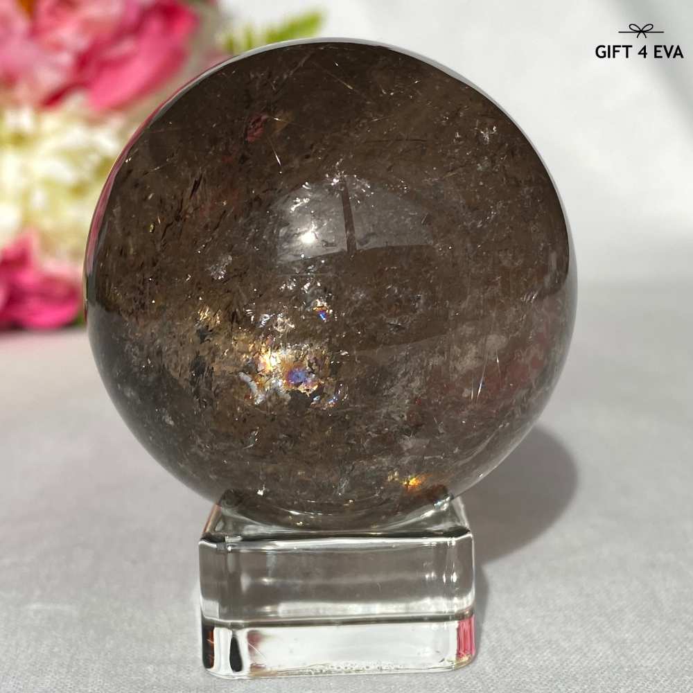 Smoky Rutile Quartz Sphere 51MM