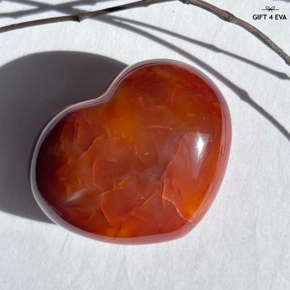 Carnelian Puffy Heart