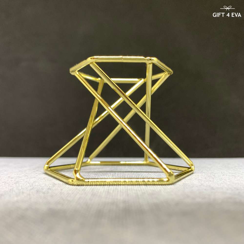 Gold Hexagon Sphere Stand