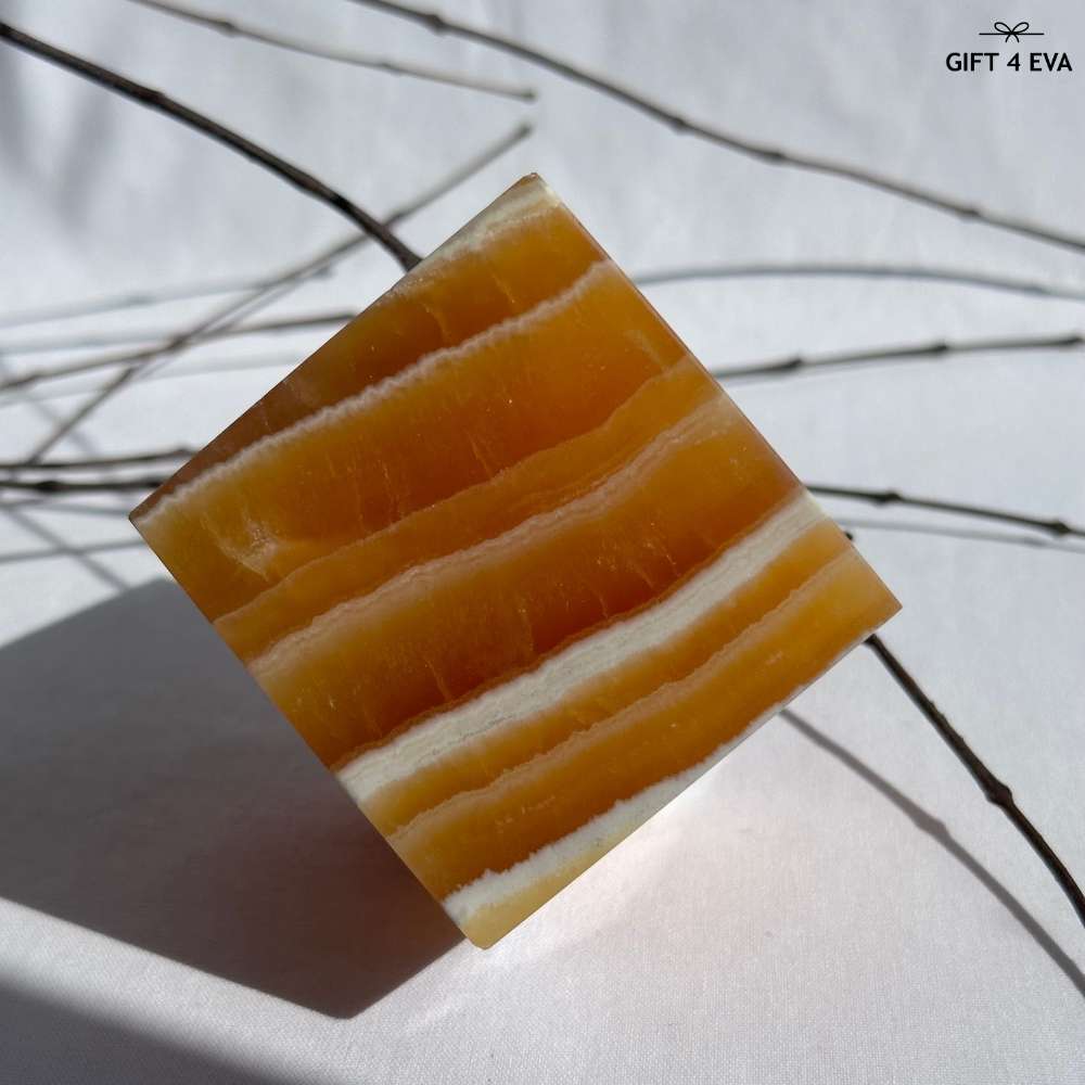 Orange Calcite Cube - Large