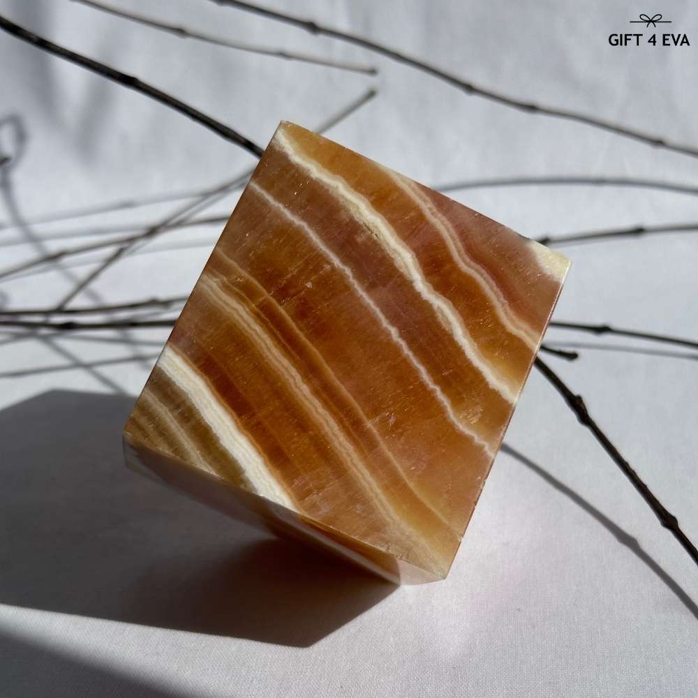 Orange Calcite Cube - Large