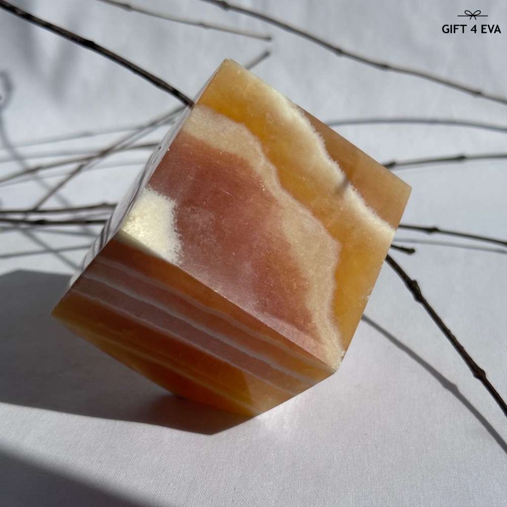 Orange Calcite Cube - Large