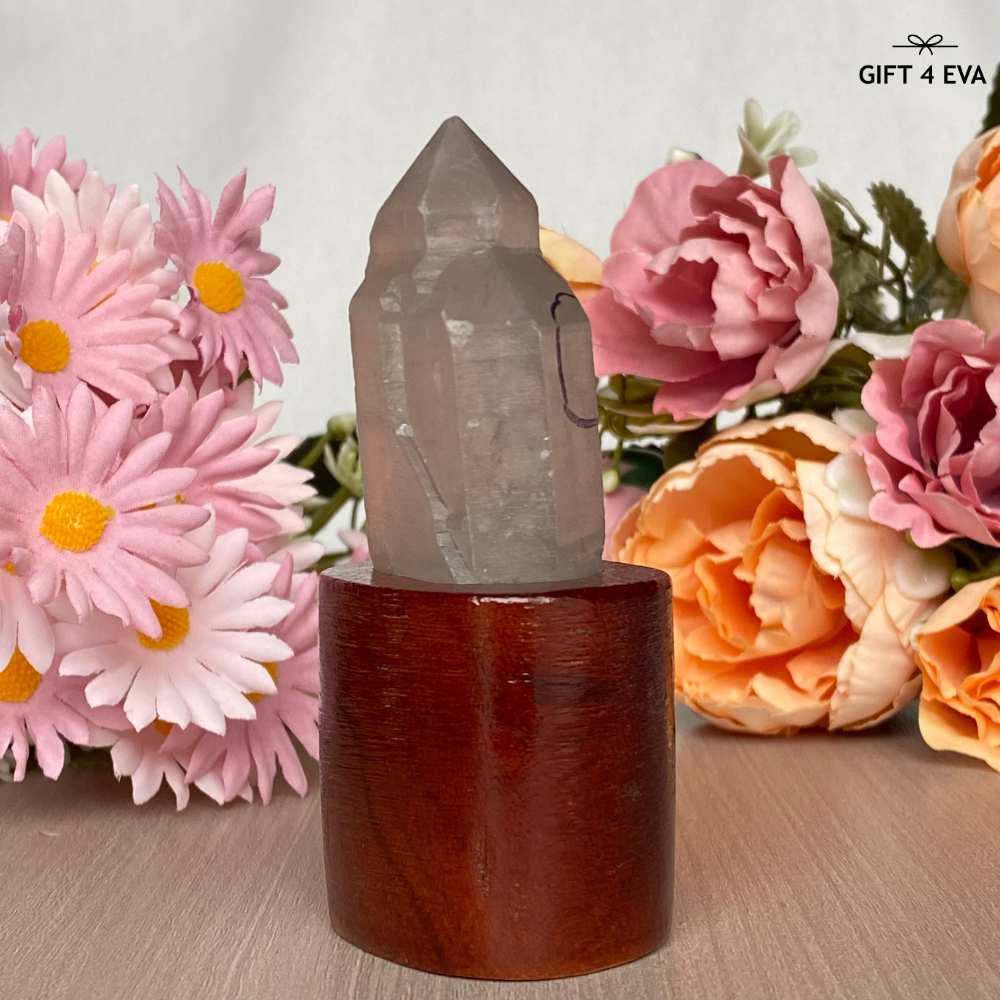 Enhydro Quartz Raw Point with Stand 83G