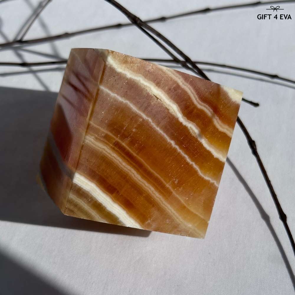 Orange Calcite Cube - Large