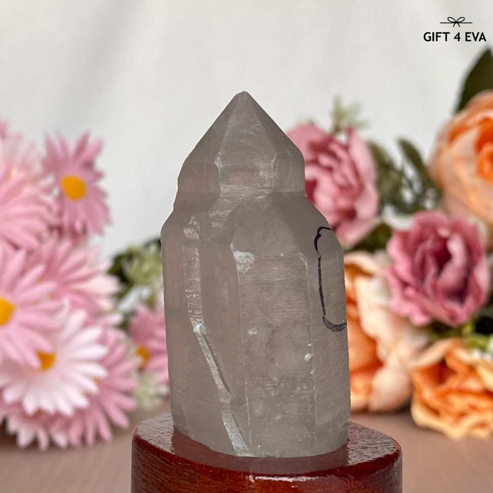 Enhydro Quartz Raw Point with Stand 83G