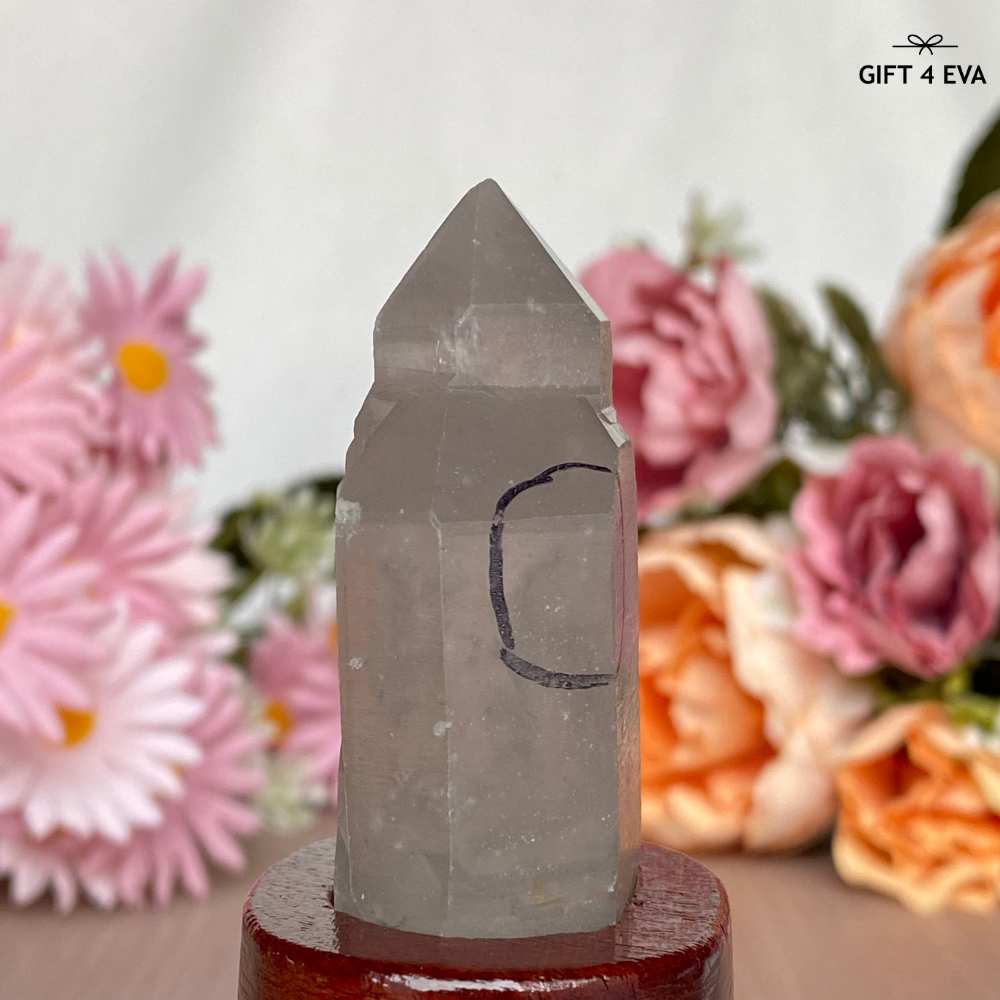 Enhydro Quartz Raw Point with Stand 83G