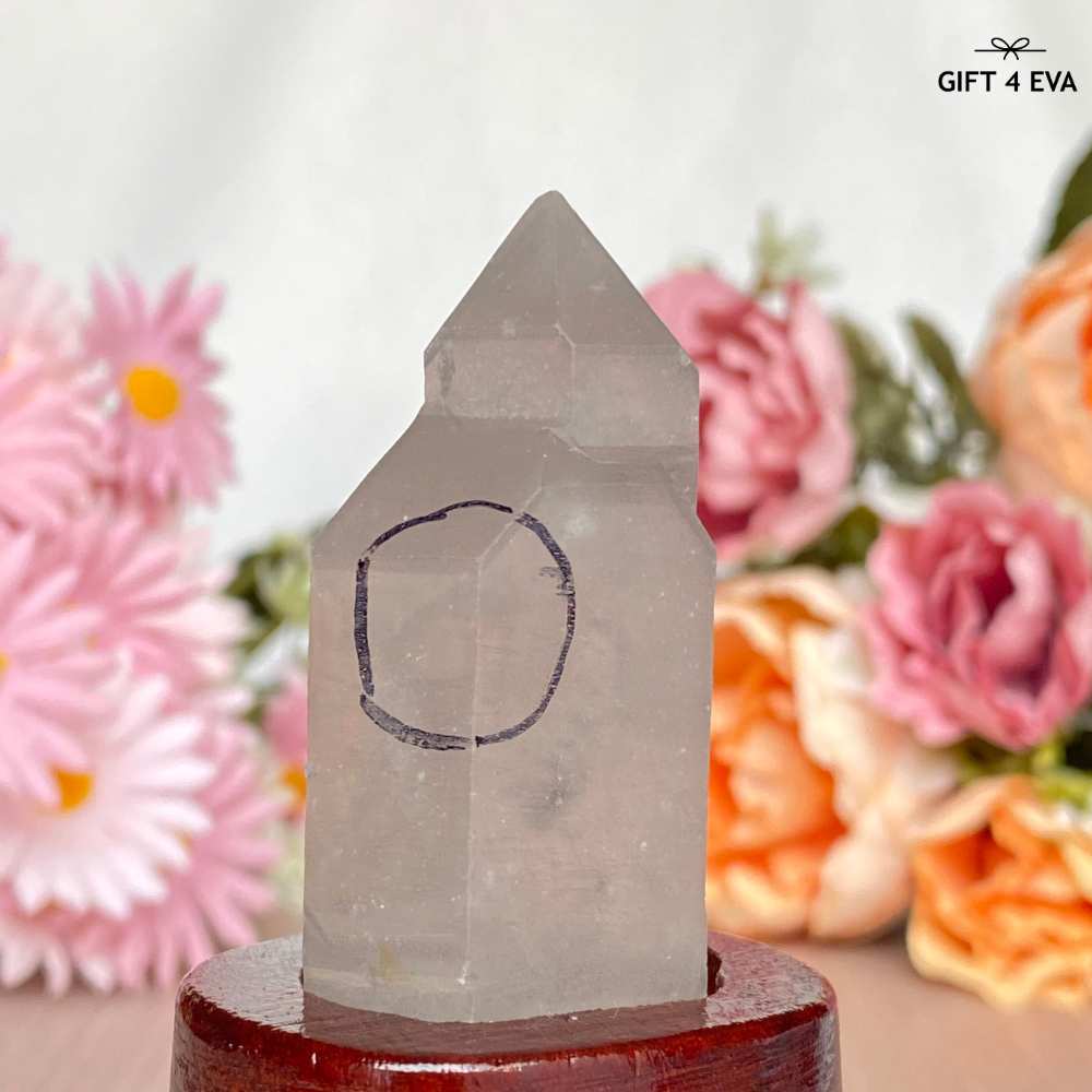 Enhydro Quartz Raw Point with Stand 83G