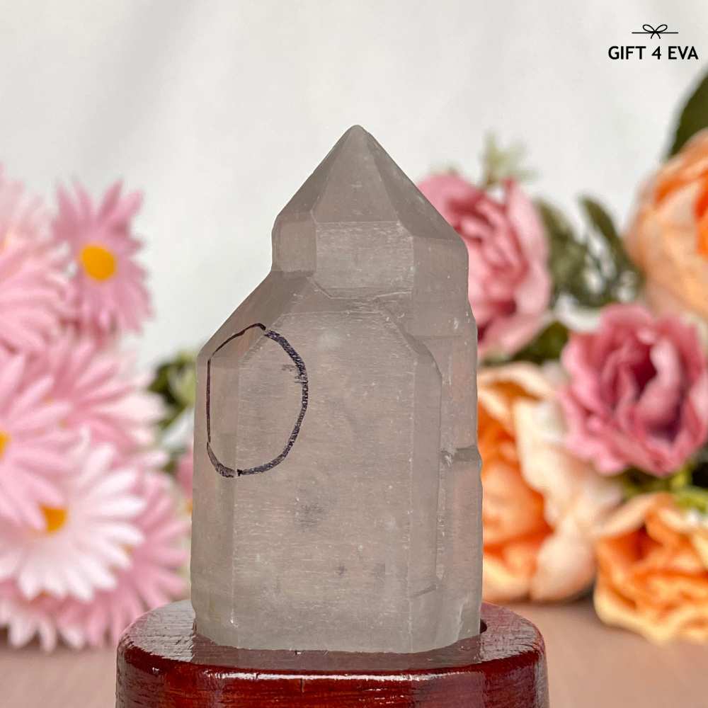 Enhydro Quartz Raw Point with Stand 83G