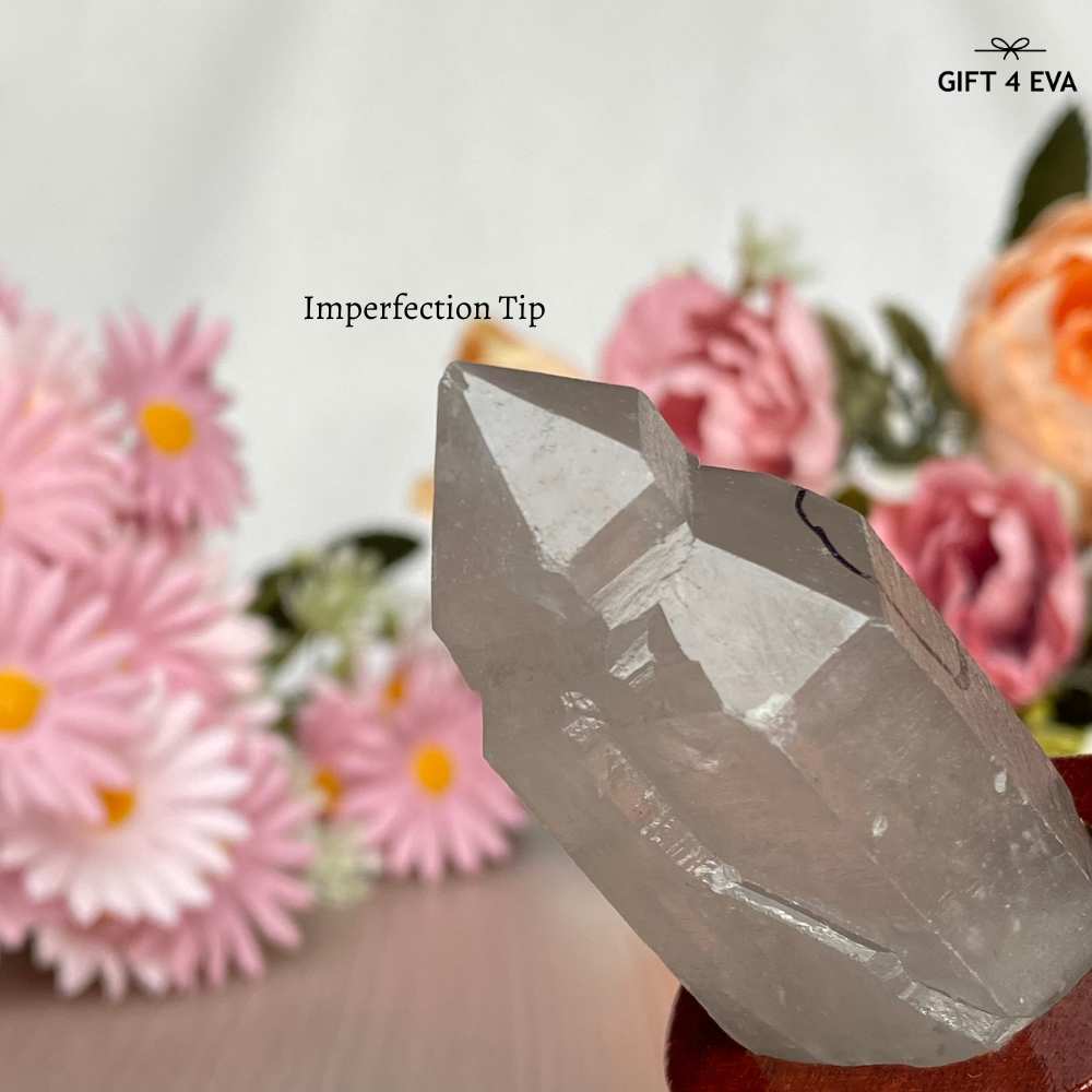 Enhydro Quartz Raw Point with Stand 83G