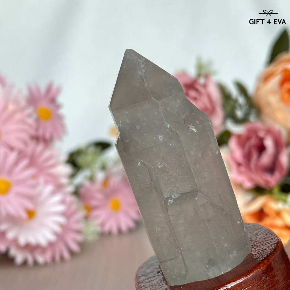 Enhydro Quartz Raw Point with Stand 83G