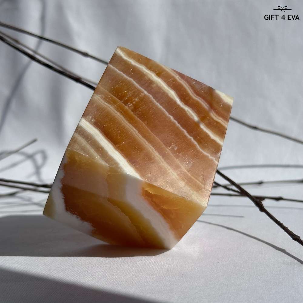 Orange Calcite Cube - Large