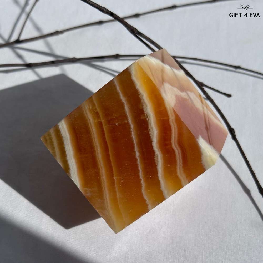 Orange Calcite Cube - Large