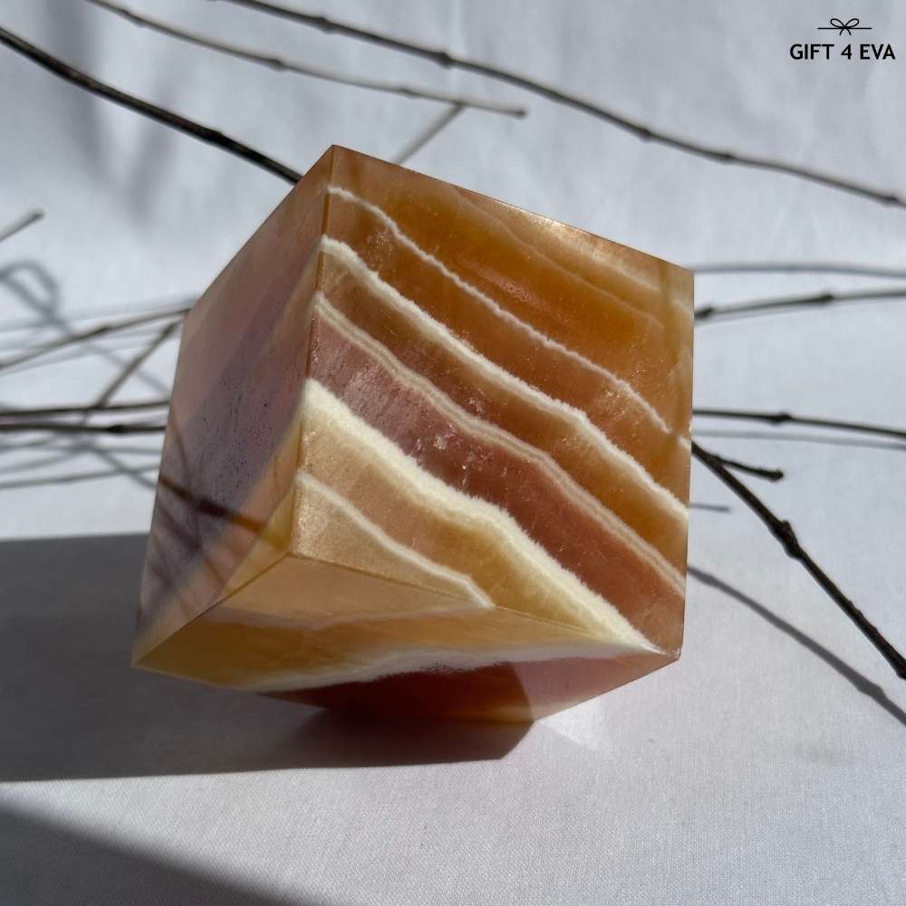 Orange Calcite Cube - Large