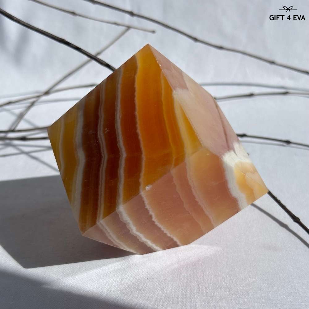 Orange Calcite Cube - Large