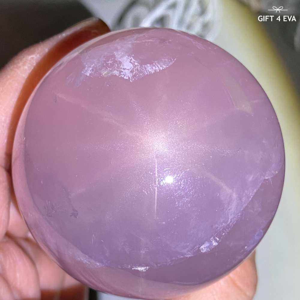 12 Rays Asterism Rose Quartz Sphere 58MM