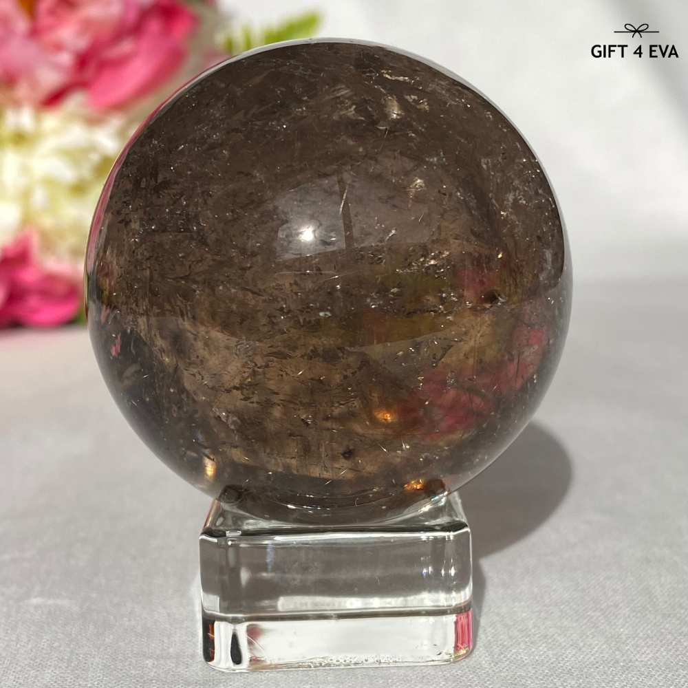 Smoky Rutile Quartz Sphere 51MM