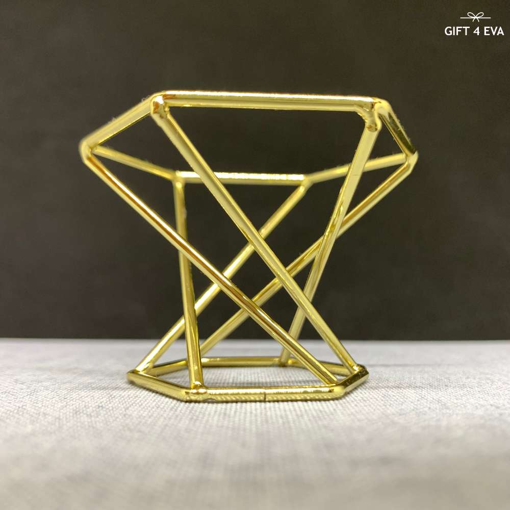 Gold Hexagon Sphere Stand