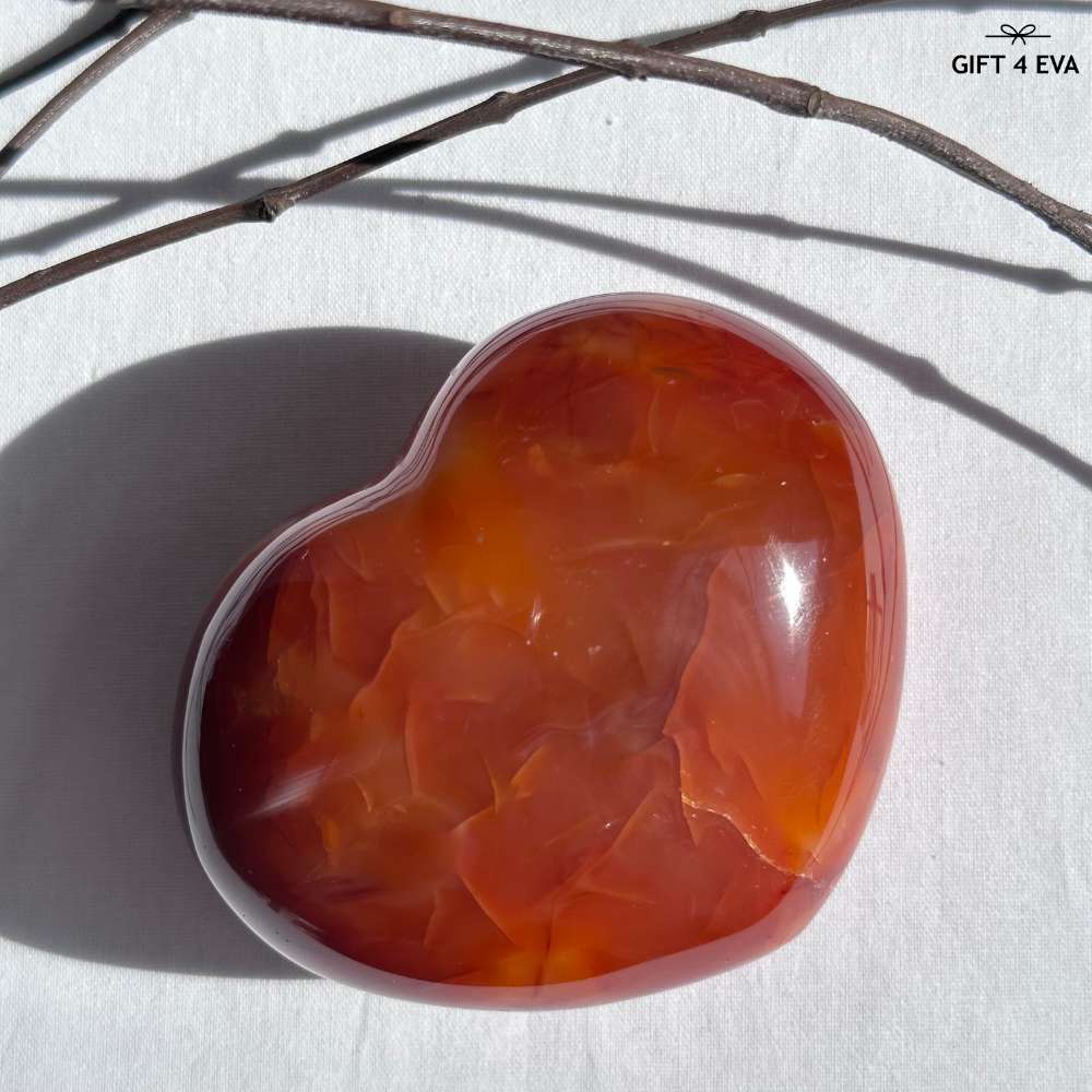 Carnelian Puffy Heart