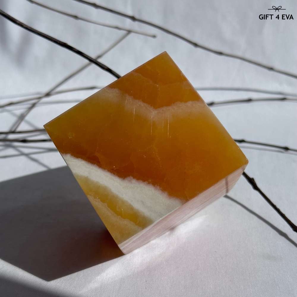 Orange Calcite Cube - Large