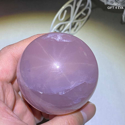 12 Rays Asterism Rose Quartz Sphere 58MM