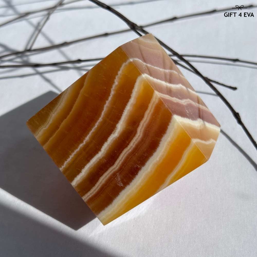 Orange Calcite Cube - Large