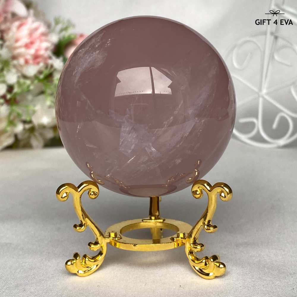 12 Rays Asterism Rose Quartz Sphere 58MM