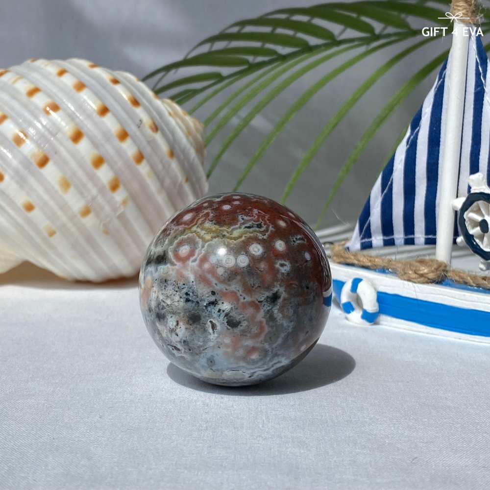 Orbicular Ocean Jasper Sphere 49MM