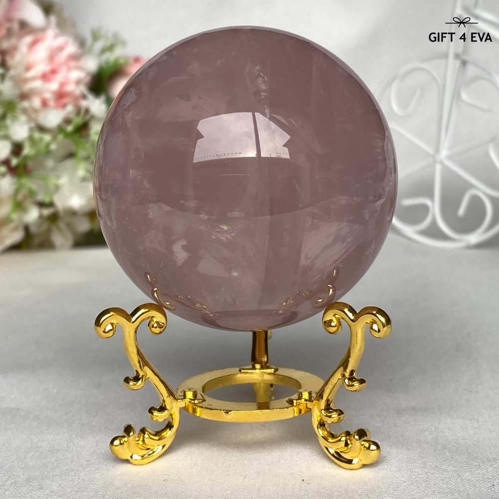 12 Rays Asterism Rose Quartz Sphere 58MM