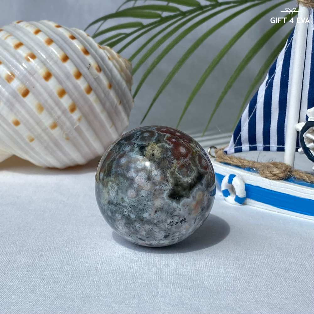 Orbicular Ocean Jasper Sphere 49MM