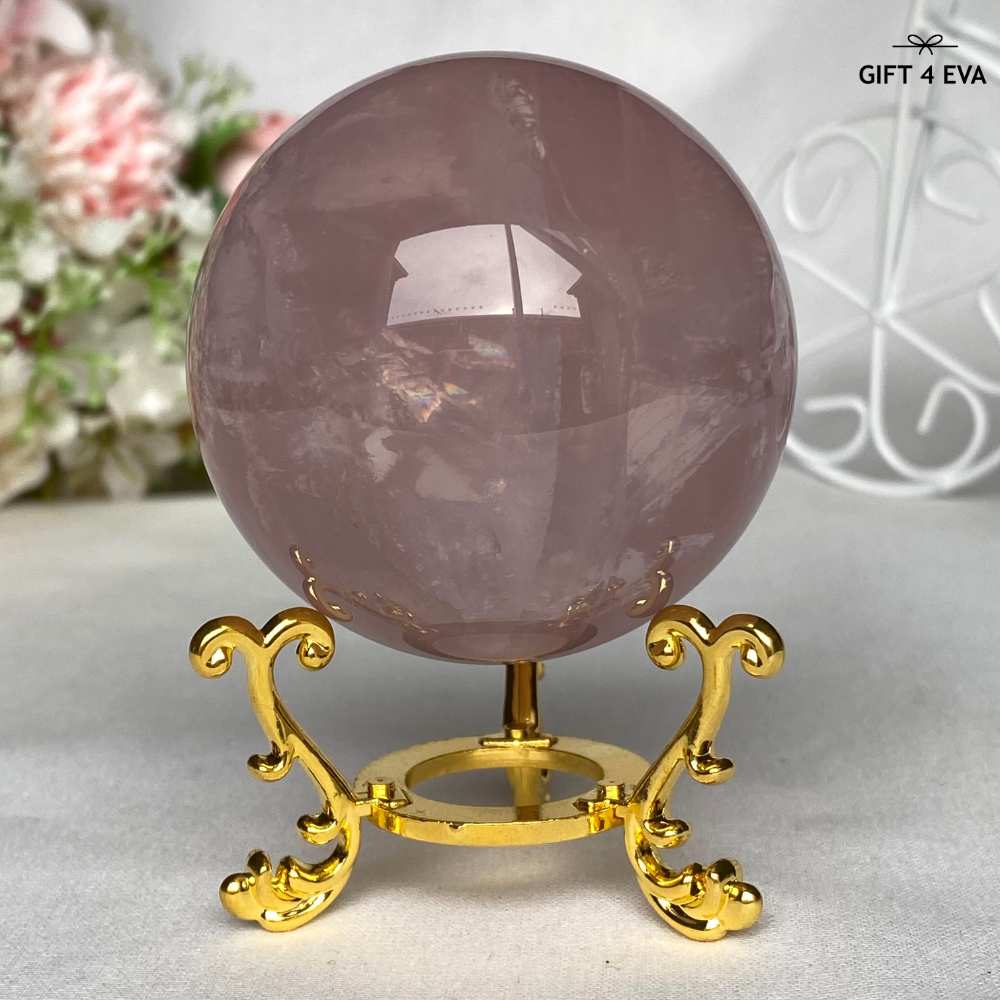 12 Rays Asterism Rose Quartz Sphere 58MM