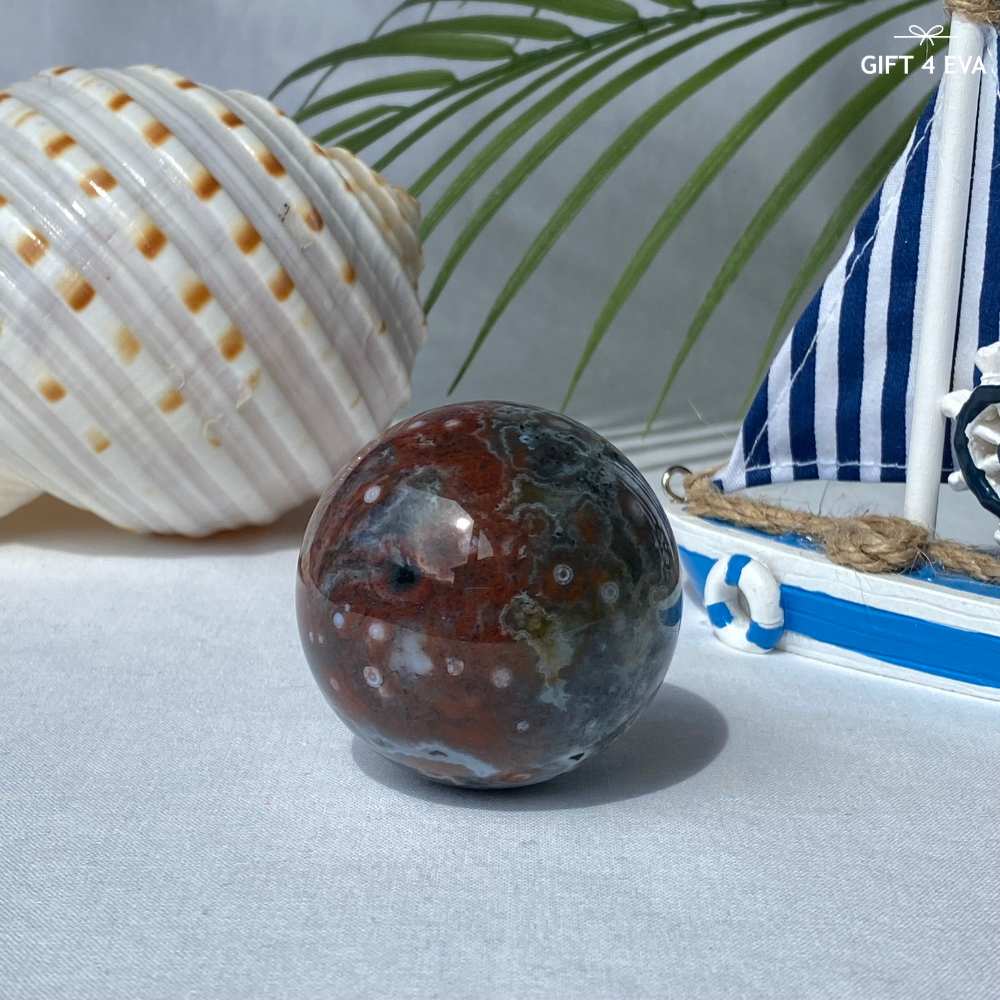 Orbicular Ocean Jasper Sphere 49MM