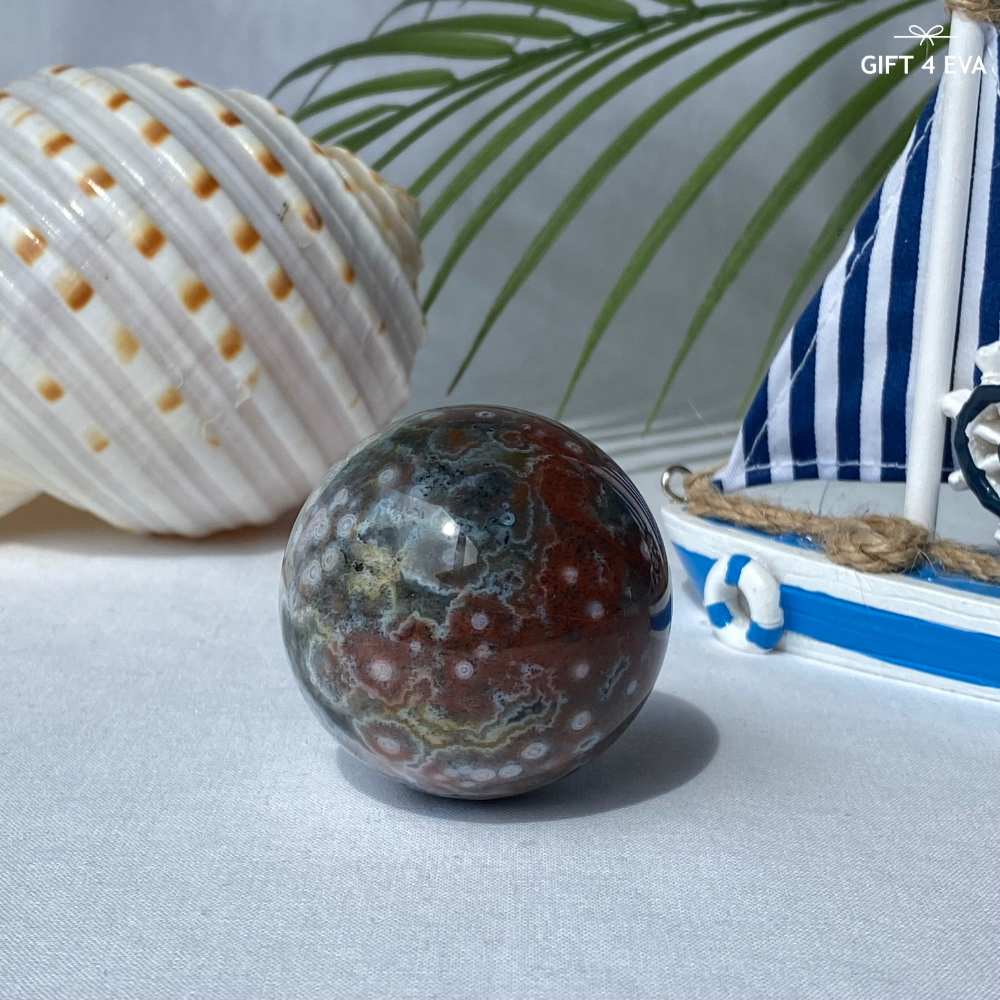 Orbicular Ocean Jasper Sphere 49MM