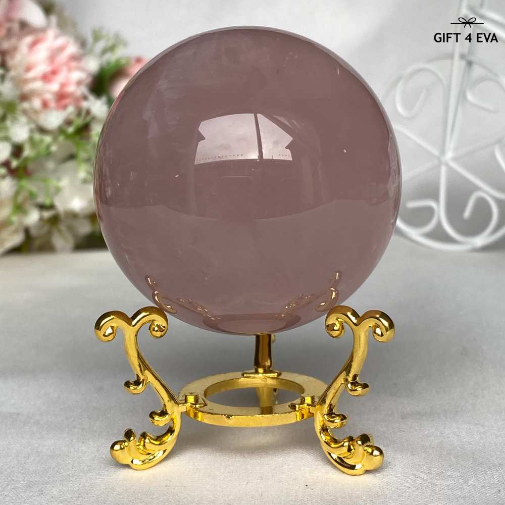 12 Rays Asterism Rose Quartz Sphere 58MM