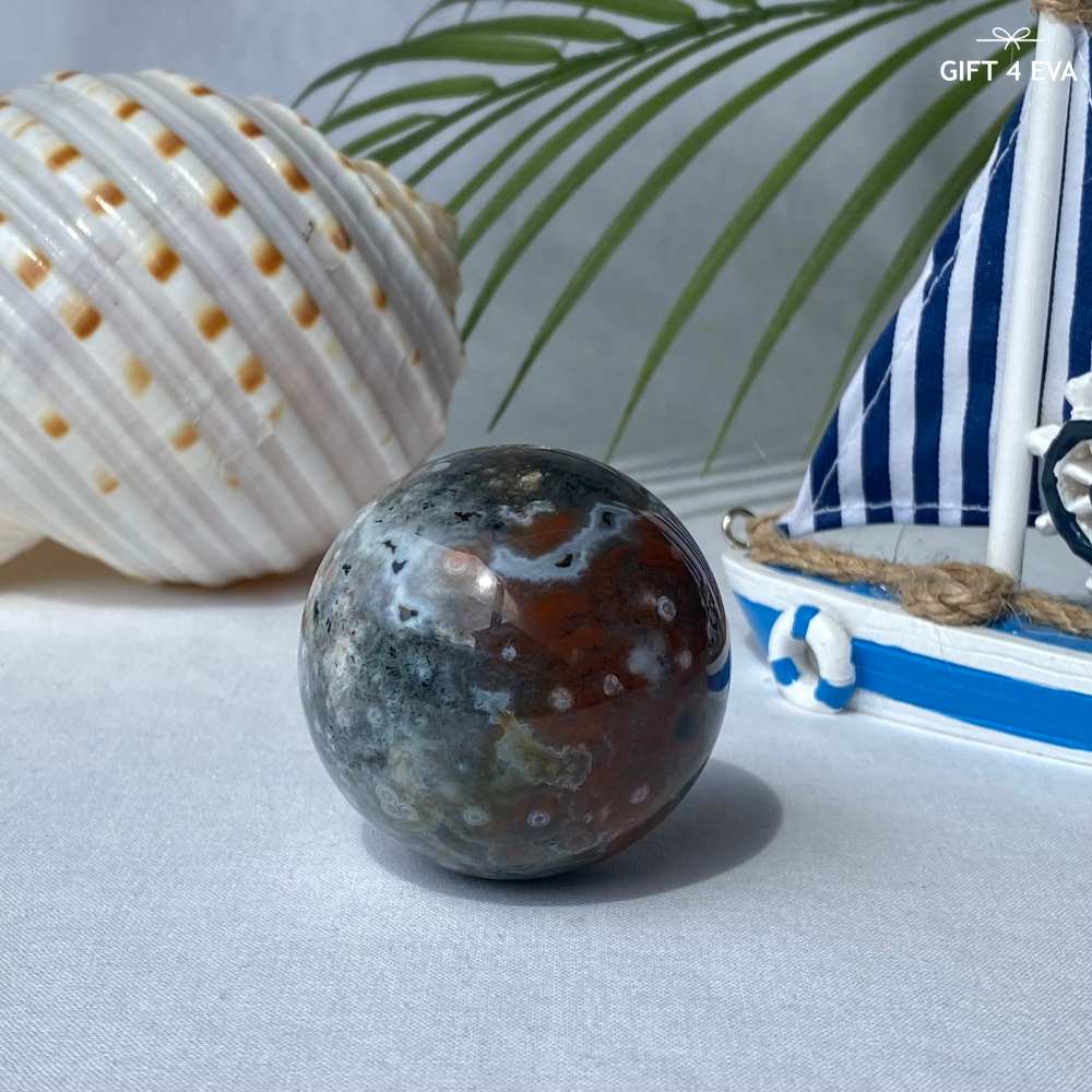 Orbicular Ocean Jasper Sphere 49MM