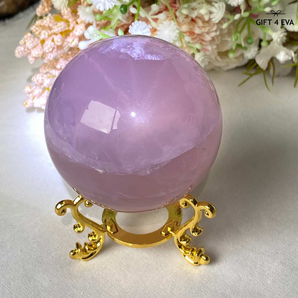 12 Rays Asterism Rose Quartz Sphere 58MM