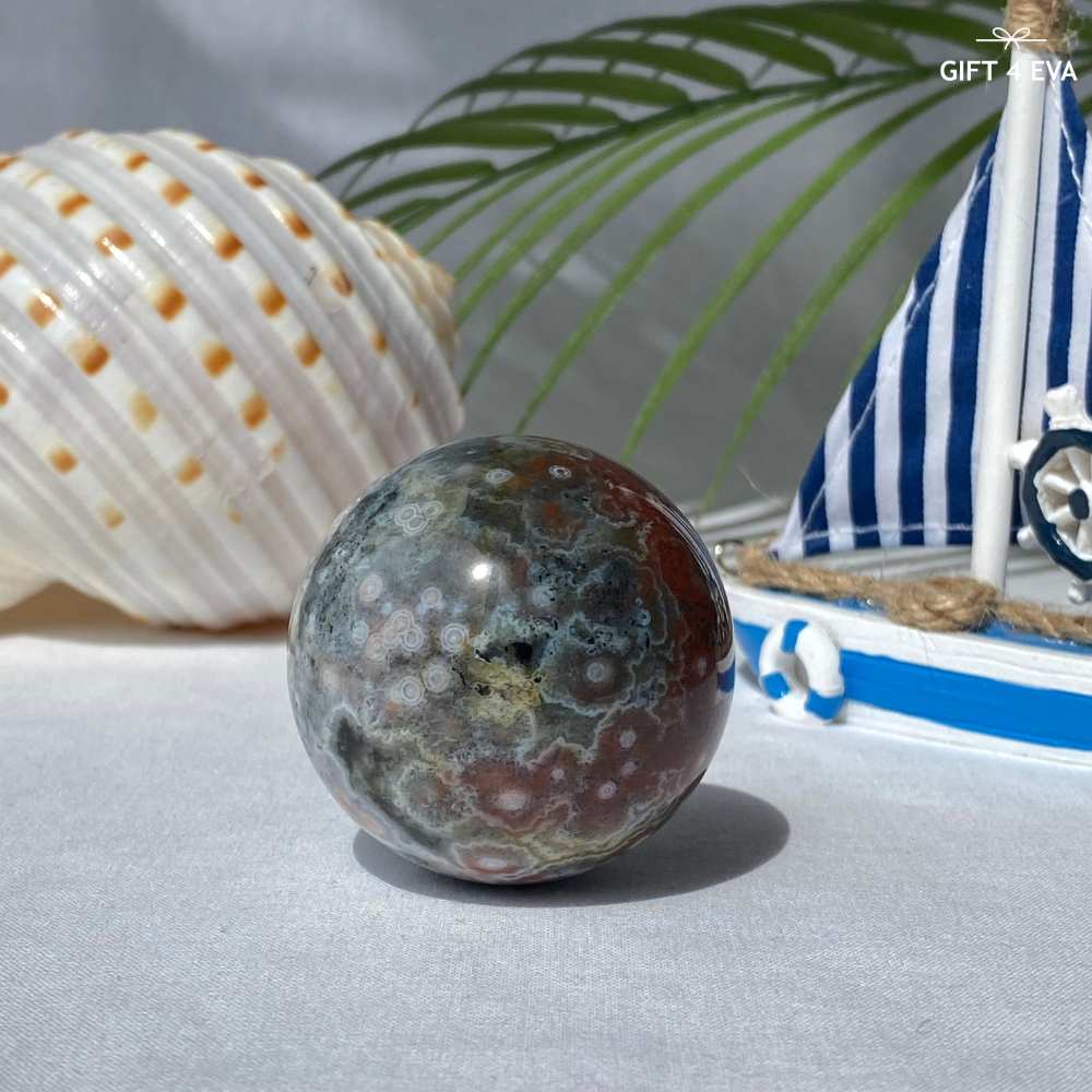 Orbicular Ocean Jasper Sphere 49MM